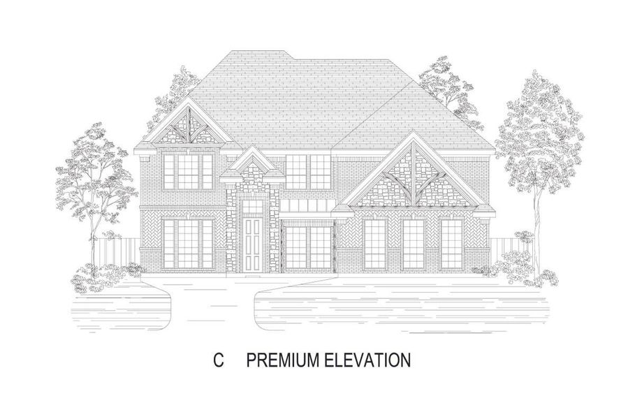 Representative rendering of the exterior for the Broadcrest FSW (w/Media or Opt 6th BR) by First Texas Homes (Image 7).