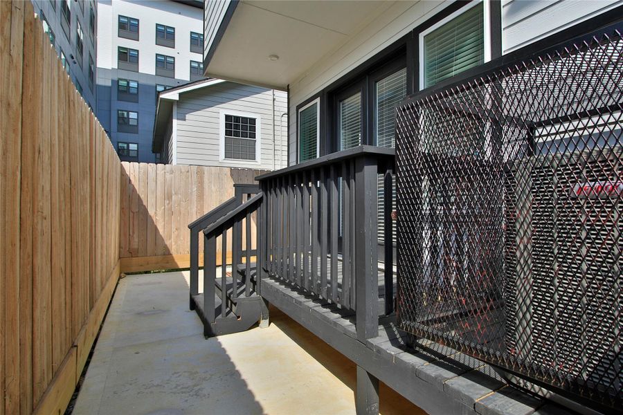 Exterior details and patio area of a home in Shady Acres, Houston (Image 3). Exterior details and patio area of a home in Shady Acres, Houston (Image 3).