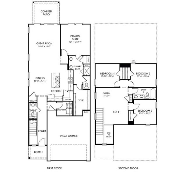 2D floor plan layout of this home in Waterside - Boardwalk Series, Longs, SC (Image 4).