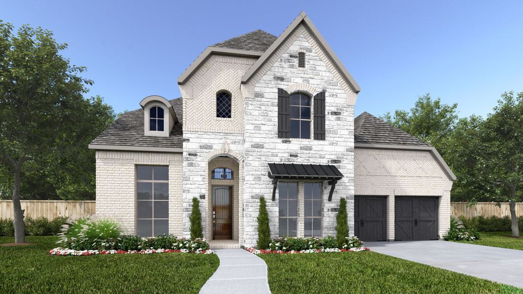 Representative exterior photo of a completed home built from the 553A by Britton Homes in Fields 60', Frisco, TX (Image 1). Representative exterior photo of a completed home built from the 553A by Britton Homes in Fields 60', Frisco, TX (Image 1).