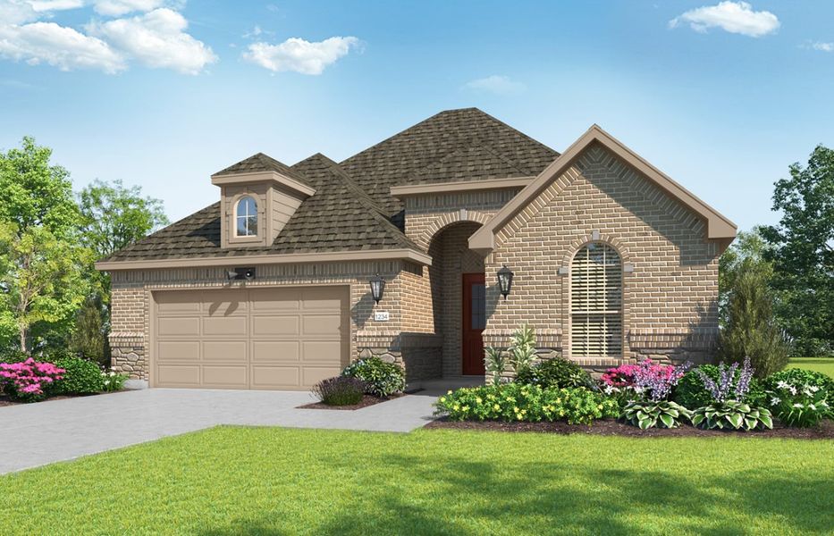 Representative exterior photo of a completed home built from the Torino by Ladera Texas in Ladera at The Reserve, Mansfield, TX (Image 22). Representative exterior photo of a completed home built from the Torino by Ladera Texas in Ladera at The Reserve, Mansfield, TX (Image 22).