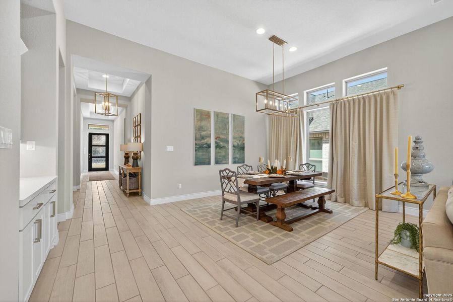 Furnished interior view inside a new home in Cibolo Canyons 60', San Antonio (Image 12).