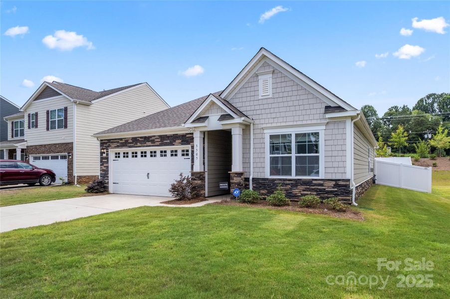 Front exterior of a new home in Azalea Ridge, Mount Holly, NC, highlighting curb appeal (Image 17).