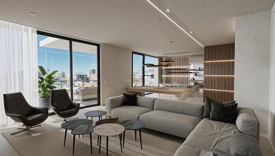 Furnished interior view inside a new home in , Bay Harbor Islands (Image 9). Furnished interior view inside a new home in , Bay Harbor Islands (Image 9).