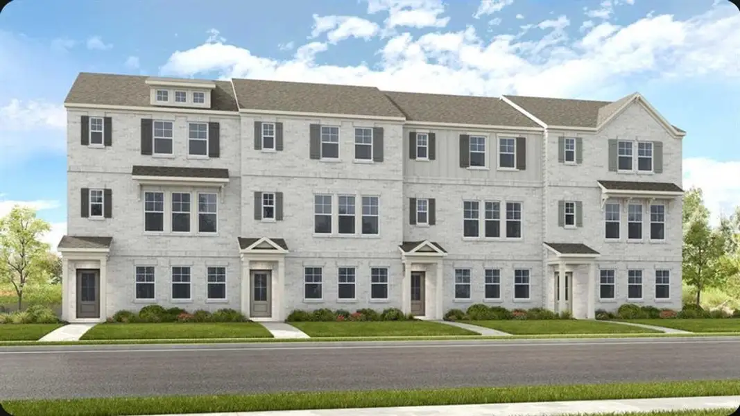 Front exterior of a new home in Dreycott, Lawrenceville, GA, highlighting curb appeal (Image 1). Front exterior of a new home in Dreycott, Lawrenceville, GA, highlighting curb appeal (Image 1).