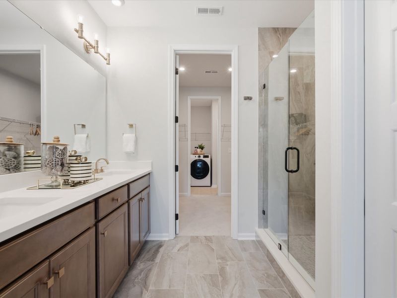 Representative furnished interior of a home built from the Bellamy by Tri Pointe Homes in Bellflower, Charlotte (Image 28).