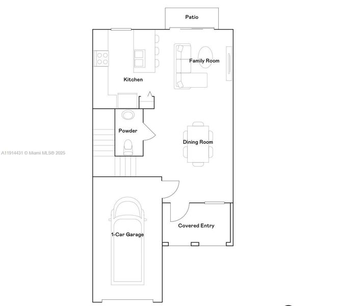 2D floor plan layout of this home in , Homestead, FL (Image 3).