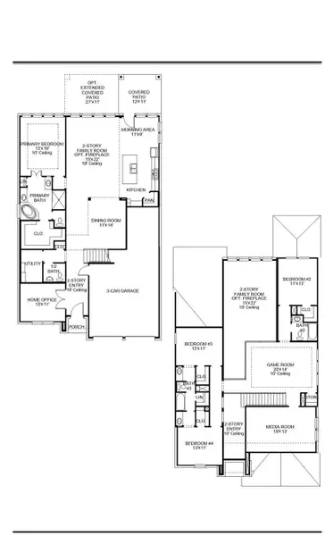 2D floor plan layout of this home in The Grand Prairie 50', Hockley, TX (Image 2).