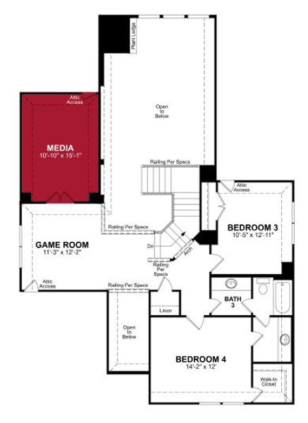 2D floor plan layout of this home in Enclave at Legacy Hills, Celina, TX (Image 3).