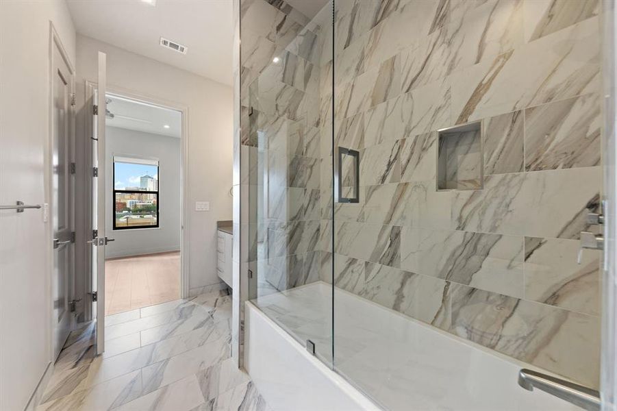 Furnished interior view inside a new home in , Dallas (Image 8).