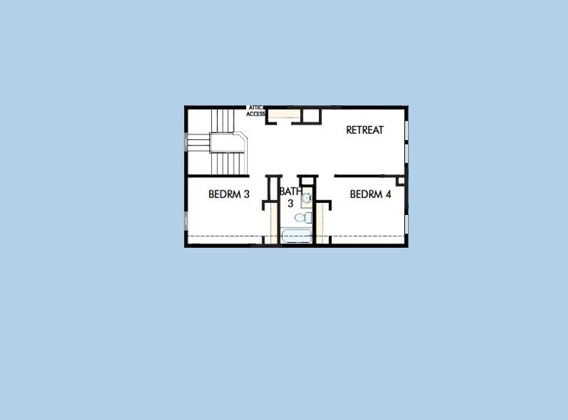2D floor plan layout for the The Poppy by David Weekley Homes in Briggs Ranch – Select Classic Series, San Antonio, TX (Image 4).