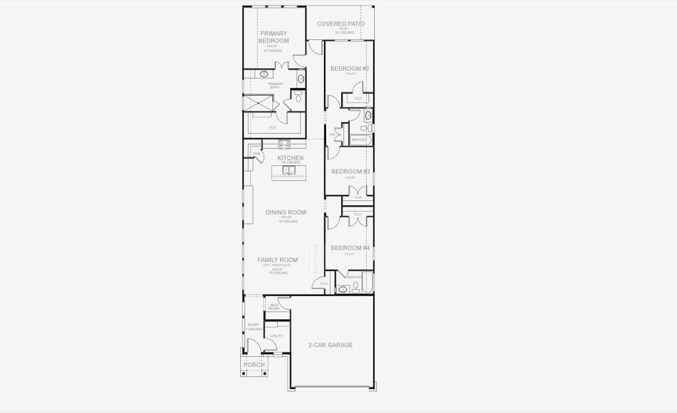 2D floor plan layout for the 1878W by Perry Homes in Santa Rita Ranch 40', Liberty Hill, TX (Image 3). 2D floor plan layout for the 1878W by Perry Homes in Santa Rita Ranch 40', Liberty Hill, TX (Image 3).