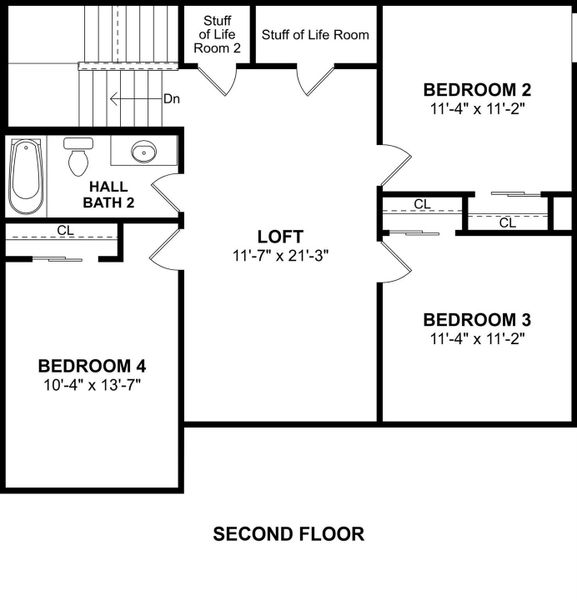 The Tigris II floor plan by K. Hovnanian Homes. 2nd Floor shown. *Prices, plans, dimensions, features, specifications, materials, and availability of homes or communities are subject to change without notice or obligation.