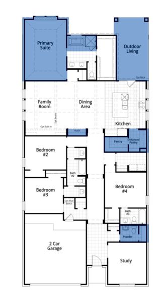 2D floor plan layout of this home in The Crossvine, Schertz, TX (Image 3). 2D floor plan layout of this home in The Crossvine, Schertz, TX (Image 3).
