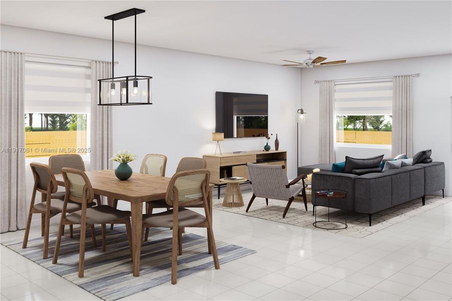 Furnished interior view inside a new home in Acacia Groves, Miami (Image 2).