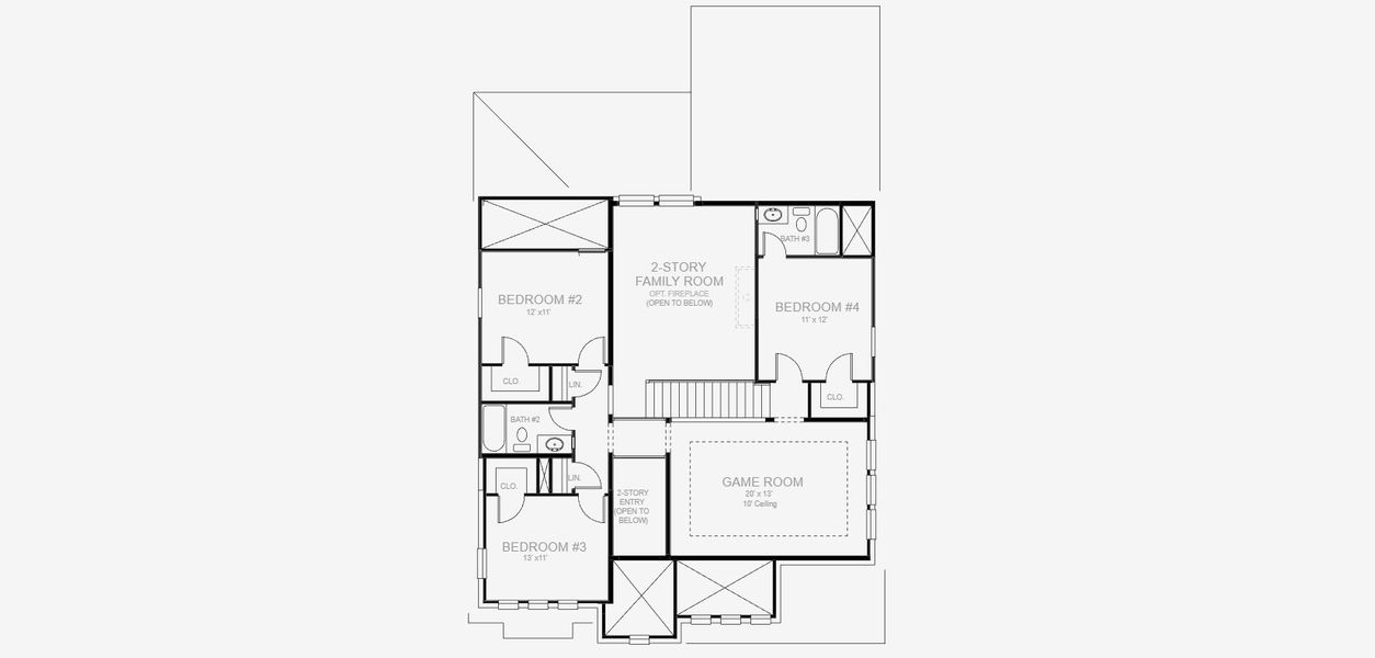 2D floor plan layout for the 2599W by Perry Homes in Walsh Ranch 50', Aledo, TX (Image 4). 2D floor plan layout for the 2599W by Perry Homes in Walsh Ranch 50', Aledo, TX (Image 4).