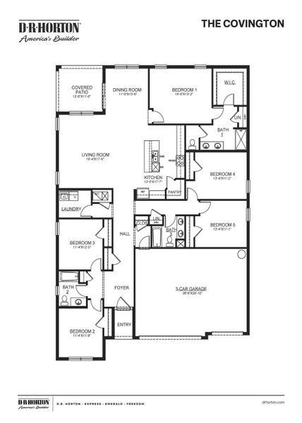 2D floor plan layout of this home in Riverwood Gardens, Oakland, TN (Image 3).