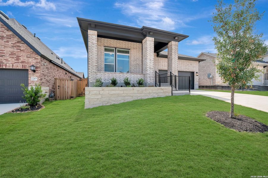 Exterior details and patio area of a home in Windsong - Reserve Series, Boerne (Image 4). Exterior details and patio area of a home in Windsong - Reserve Series, Boerne (Image 4).