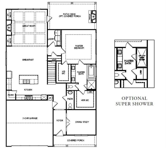 2D floor plan layout of this home in Hemingway, Flowery Branch, GA (Image 5). 2D floor plan layout of this home in Hemingway, Flowery Branch, GA (Image 5).