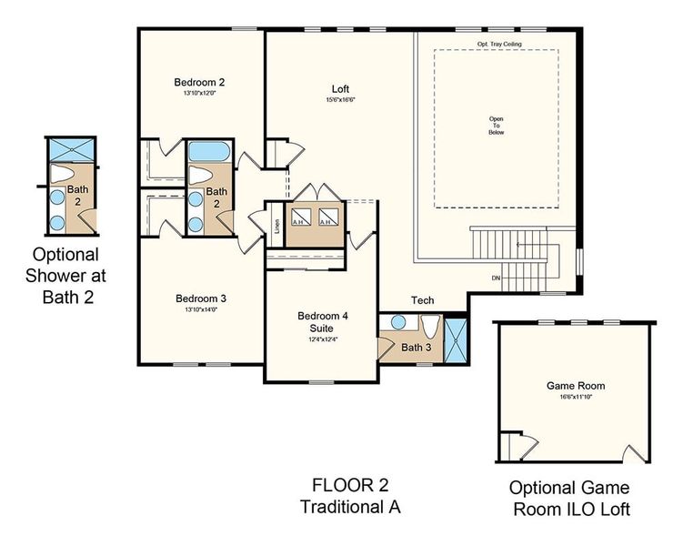 2D floor plan layout of this home in Esplanade at McKinnon Groves, Winter Garden, FL (Image 3). 2D floor plan layout of this home in Esplanade at McKinnon Groves, Winter Garden, FL (Image 3).