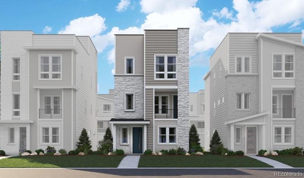 Front exterior of a new home in Parkdale, Erie, CO, highlighting curb appeal (Image 1). Front exterior of a new home in Parkdale, Erie, CO, highlighting curb appeal (Image 1).
