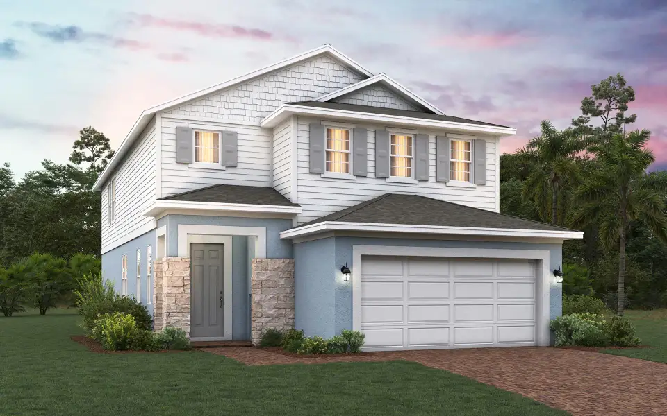 DeLeon elevation 3 shown with optional stone DeLeon elevation 3 shown with optional stone