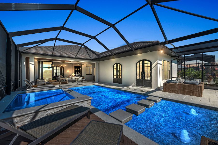 Representative exterior details of a home built from the Cobalt by Lee Wetherington Homes in Wild Blue at Waterside, Lakewood Ranch (Image 2).