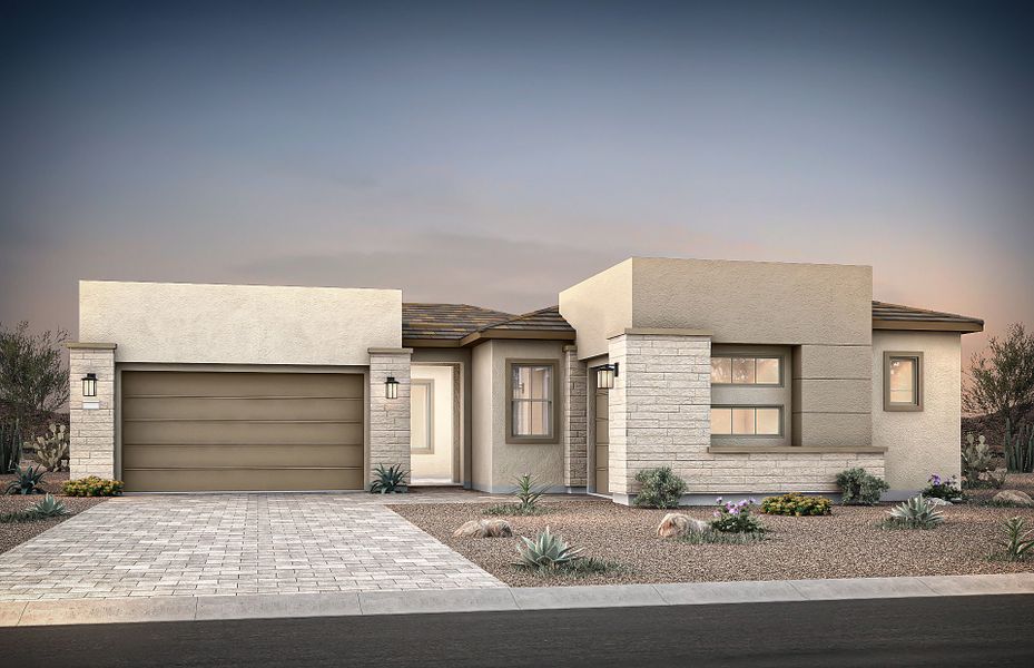Representative exterior photo of a completed home built from the Catalina by Pulte Homes in Saguaro Reserve - Majesty, Marana, AZ (Image 2).
