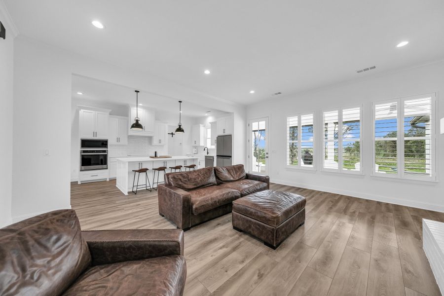Representative furnished interior of a home built from the Lakeshore by Zeal Home Builders in Oak Water Ranch, Granbury (Image 6). Representative furnished interior of a home built from the Lakeshore by Zeal Home Builders in Oak Water Ranch, Granbury (Image 6).