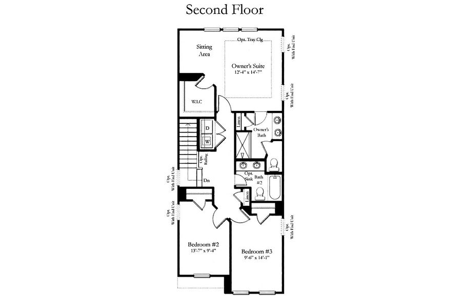 2D floor plan layout of this home in Kensley Grove, Fuquay Varina, NC (Image 3).