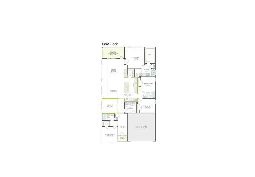 2D floor plan layout of this home in LaPrelle, Fort Worth, TX (Image 3).
