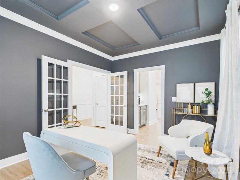 Office/Flex Room with glass mullioned doors and a pocket door Office/Flex Room with glass mullioned doors and a pocket door