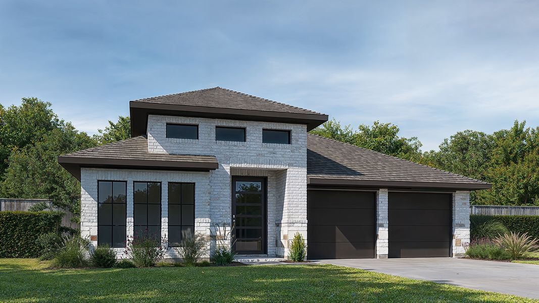 Representative exterior photo of a completed home built from the 2358V by Perry Homes in The Parklands, Santa Clara, TX (Image 4).