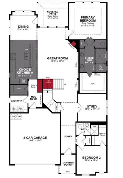 2D floor plan layout of this home in Valencia on the Lake, Little Elm, TX (Image 2).