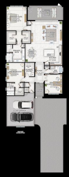 2D floor plan layout for the Costa II by GL Homes in Valencia Vista at Riverland, Port St. Lucie, FL (Image 4).