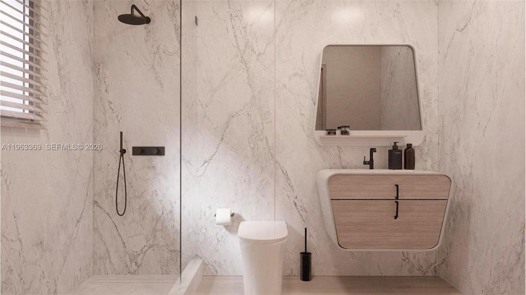 Furnished interior view inside a new home in , Miami Beach (Image 15).