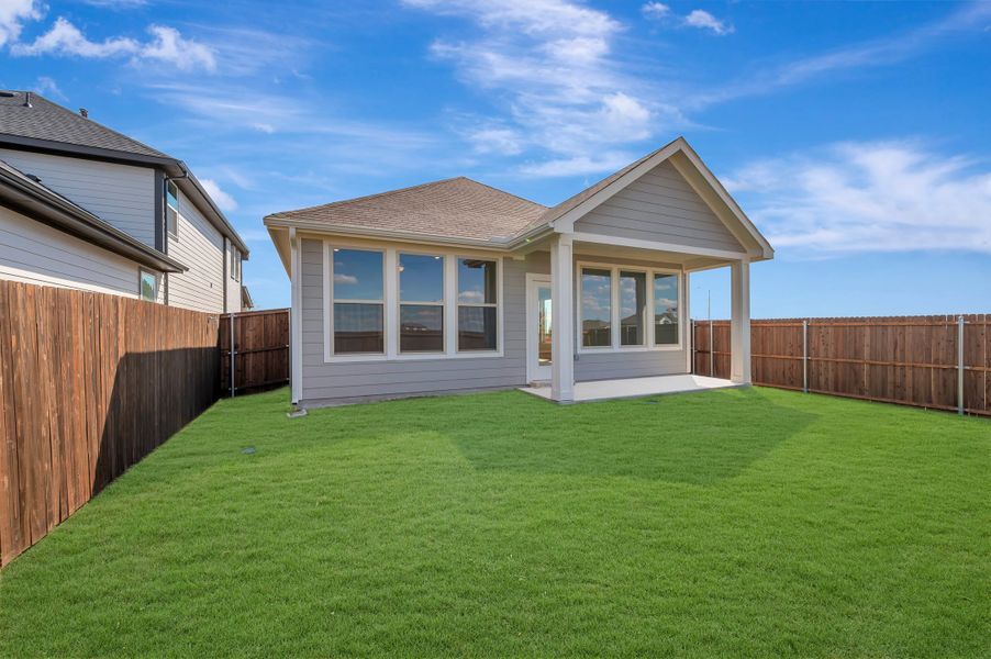 Exterior details and patio area of a home in The Meadows, Denton (Image 2). Exterior details and patio area of a home in The Meadows, Denton (Image 2).