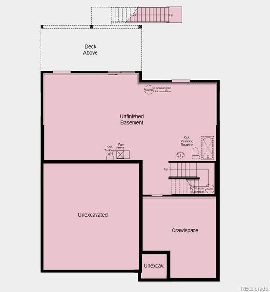 Additional highlights include: unfinished walkout basement with plumbing rough-in, extended covered deck, basement patio, built in appliances, extended kitchen island, fireplace, upgraded quartz countertops throughout, luxury vinyl plank flooring, craftsman style railing.