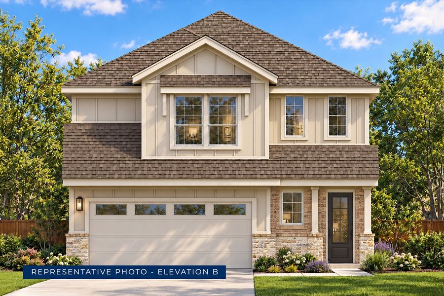 Representative exterior photo of a completed home built from the Washington F by First Texas Homes in Oaklawn, Van Alstyne, TX (Image 2). Representative exterior photo of a completed home built from the Washington F by First Texas Homes in Oaklawn, Van Alstyne, TX (Image 2).