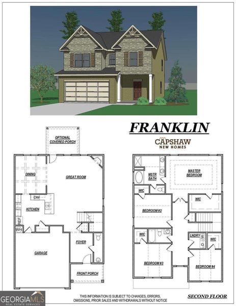 2D floor plan layout of this home in Walker Commons, Hampton, GA (Image 2).