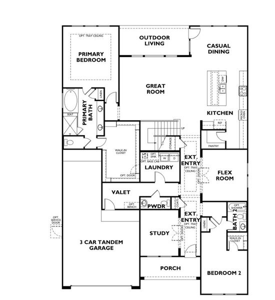 2D floor plan layout for the Plan 5072 by Shea Homes in Legacy 65', Friendswood, TX (Image 4).