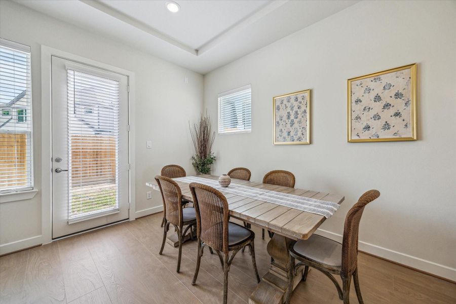 Representative photo showing the community’s model home living room. Layout and selections may vary.