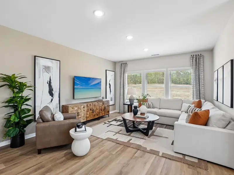 Furnished interior view inside a new home in Oak Manor - Signature Series, Garner (Image 6). Furnished interior view inside a new home in Oak Manor - Signature Series, Garner (Image 6).