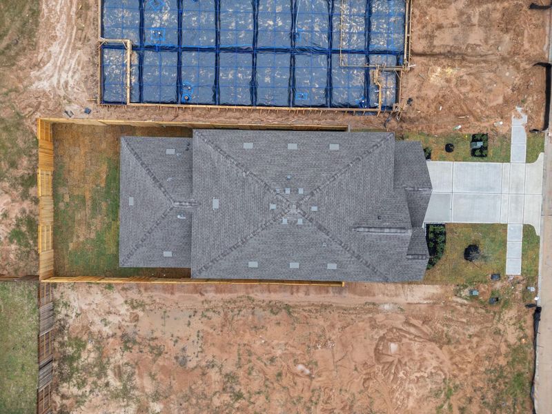 This aerial view of your home shows the amazing view of your lot.