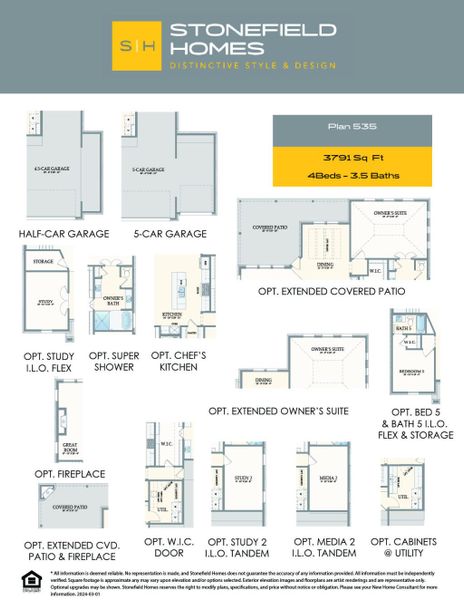 2D floor plan layout for the The Aruba by Stonefield Homes in Westview Terrace, Houston, TX (Image 4).
