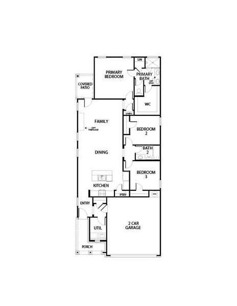 2D floor plan layout for the Fig by Impression Homes in Creekside Ranch, Blue Ridge, TX (Image 3).