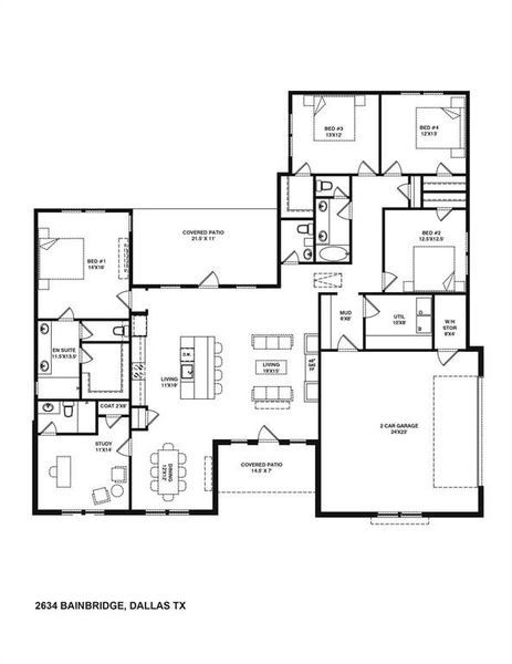 2D floor plan layout of this home in , Dallas, TX (Image 4). 2D floor plan layout of this home in , Dallas, TX (Image 4).