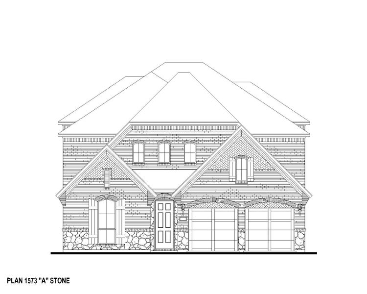 Plan 1573 Elevation A w/ Stone