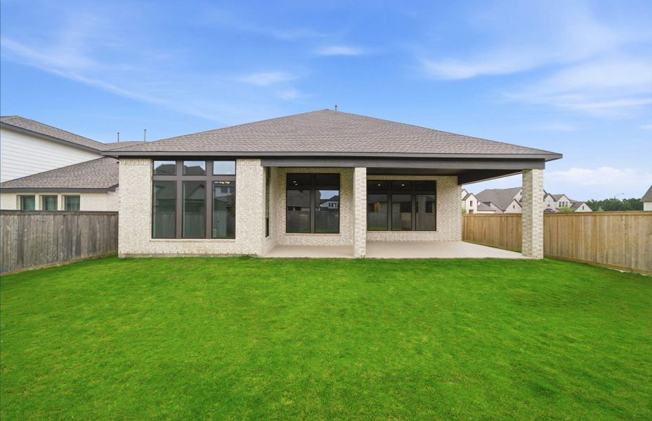 Exterior details and patio area of a home in Bridgeland 60′, Cypress (Image 23).