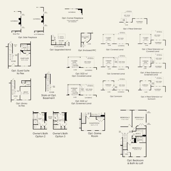 2D floor plan layout for the Mercer by Pulte Homes in Kinsdale, Lancaster, SC (Image 3).